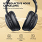 SE8 Hybrid Active Noise Cancelling Headphones with Hi-Fi Stereo Sound, Lightweight, Black