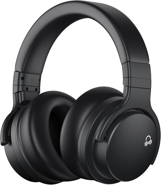 E7 Active Noise Cancelling Bluetooth Wireless Over Ear Headphones Black