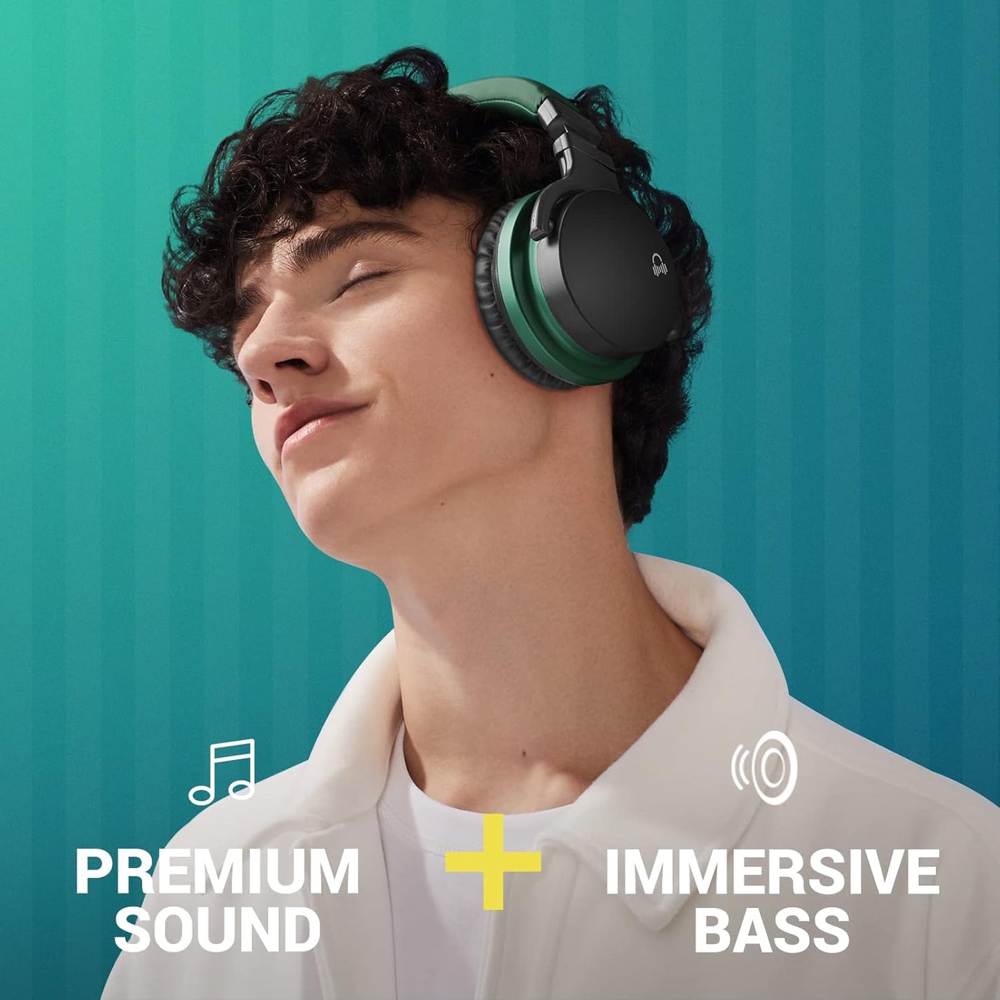 E7 Active Noise Cancelling Bluetooth Wireless Over Ear Headphones Green