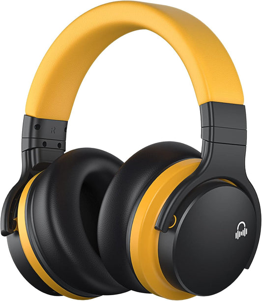 E7 Active Noise Cancelling Bluetooth Wireless Over Ear Headphones Yellow