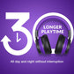 E7 Active Noise Cancelling Bluetooth Wireless Over Ear Headphones Purple